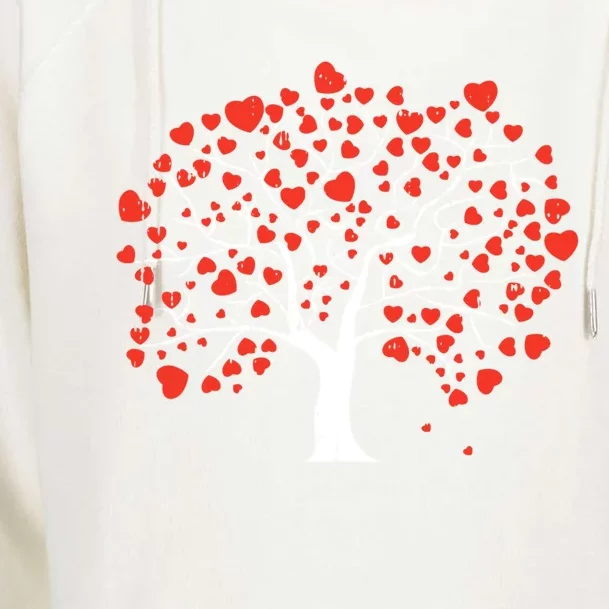 Heart Tree Valentines Day Cute Nature Love Great Gift Womens Funnel Neck Pullover Hood