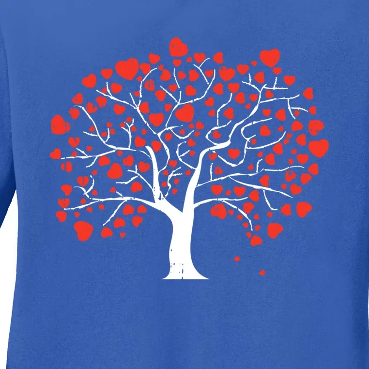 Heart Tree Valentines Day Cute Nature Love Great Gift Ladies Long Sleeve Shirt