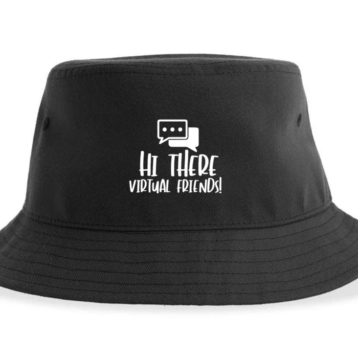 Hi There Virtual Friends Zoom Meeting Sustainable Bucket Hat