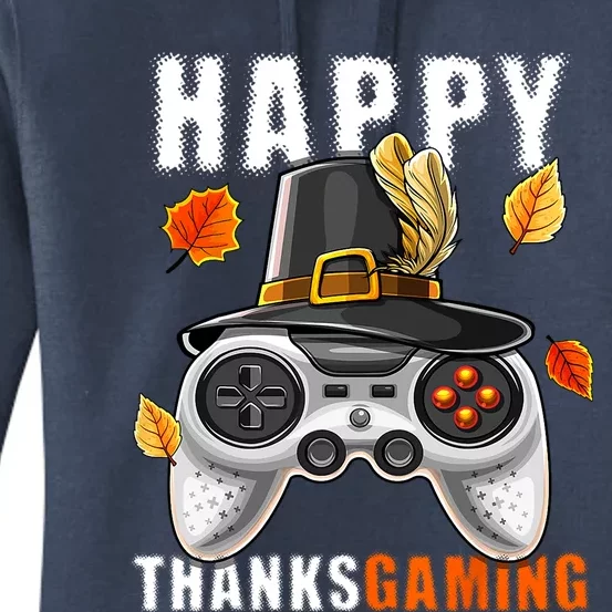 Happy Thanksgiving Video Game Controller Pilgrim Costume Cute Gift Women's Pullover Hoodie