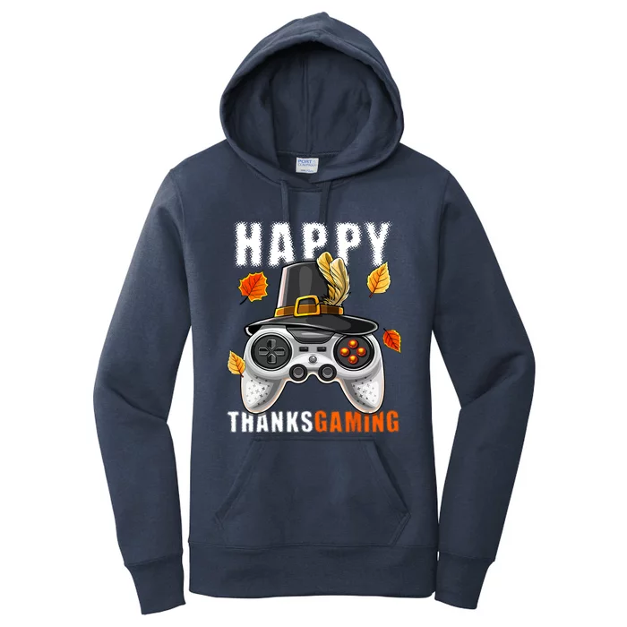 Happy Thanksgiving Video Game Controller Pilgrim Costume Cute Gift Women's Pullover Hoodie