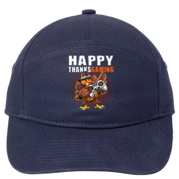 Happy Thanksgiving Video Game Dabbing Turkey Pilgrim Great Gift 7-Panel Snapback Hat