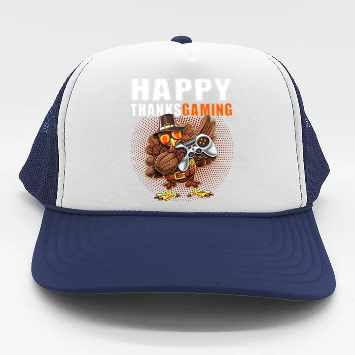 Happy Thanksgiving Video Game Dabbing Turkey Pilgrim Great Gift Trucker Hat