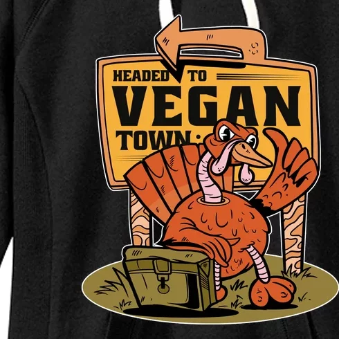 Headed To Vegan Town Chicken Women's Fleece Hoodie