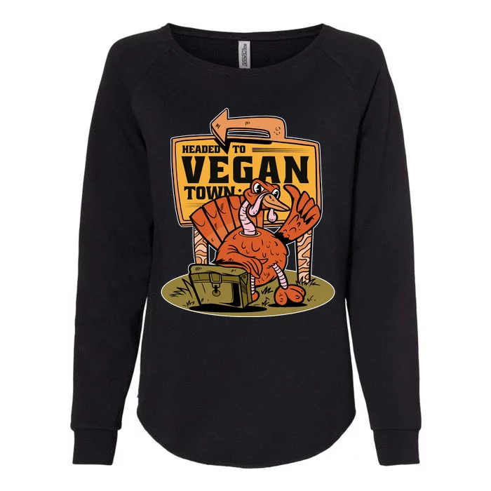 Headed To Vegan Town Chicken Womens California Wash Sweatshirt