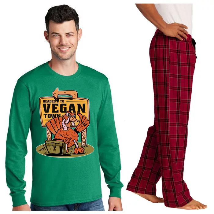 Headed To Vegan Town Chicken Long Sleeve Pajama Set