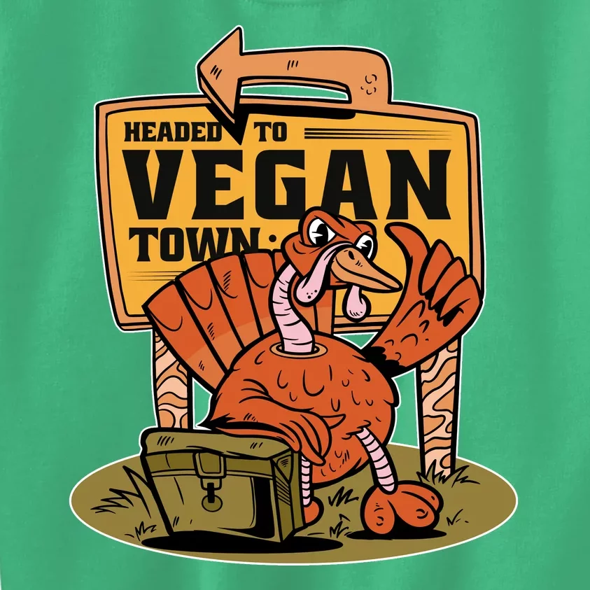 Headed To Vegan Town Chicken Kids Sweatshirt