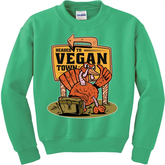 Headed To Vegan Town Chicken Kids Sweatshirt