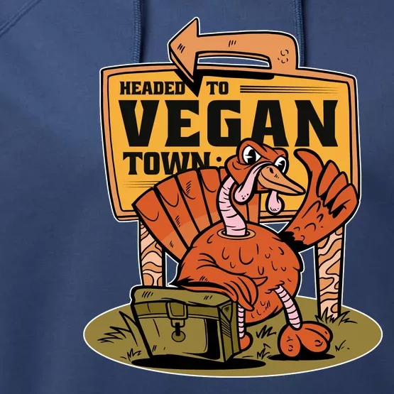 Headed To Vegan Town Chicken Performance Fleece Hoodie