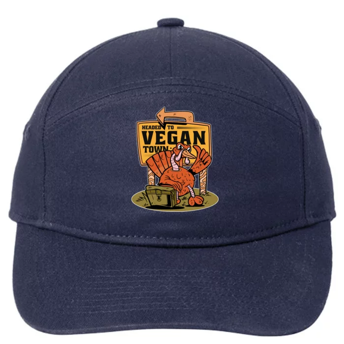 Headed To Vegan Town Chicken 7-Panel Snapback Hat