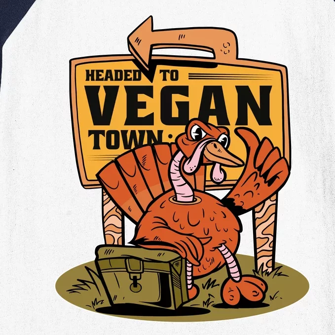 Headed To Vegan Town Chicken Baseball Sleeve Shirt