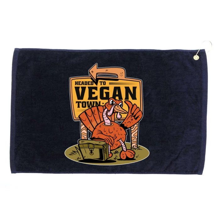 Headed To Vegan Town Chicken Grommeted Golf Towel