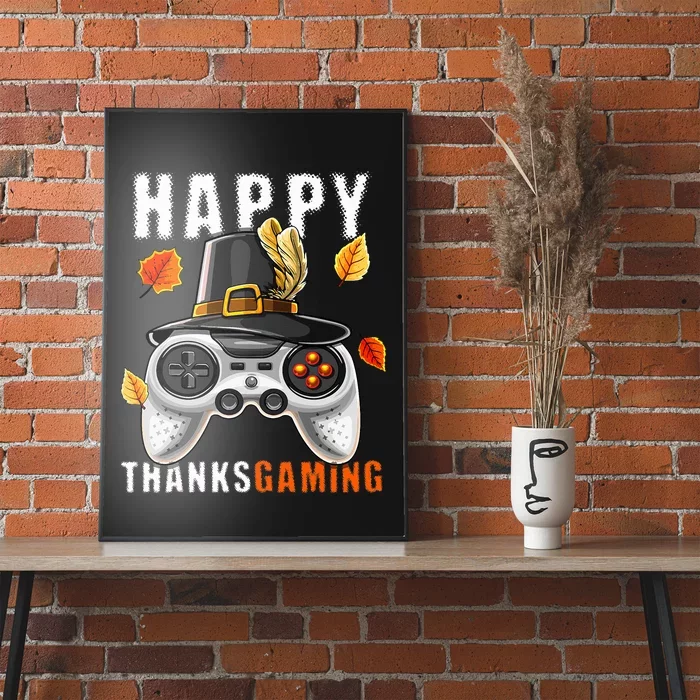 Happy Thanksgiving Video Game Controller Pilgrim Costume Poster