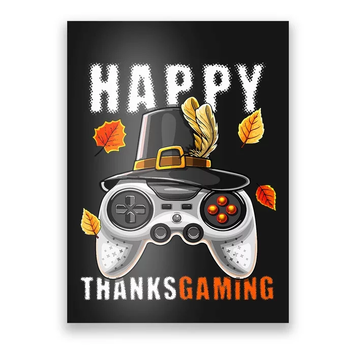 Happy Thanksgiving Video Game Controller Pilgrim Costume Poster