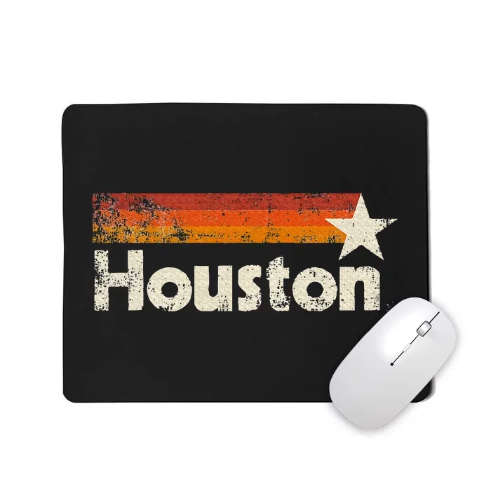 Houston Texas Vintage Houston Stripes Strong Old 70s 80s 90s Mousepad