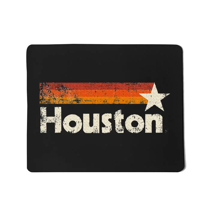 Houston Texas Vintage Houston Stripes Strong Old 70s 80s 90s Mousepad