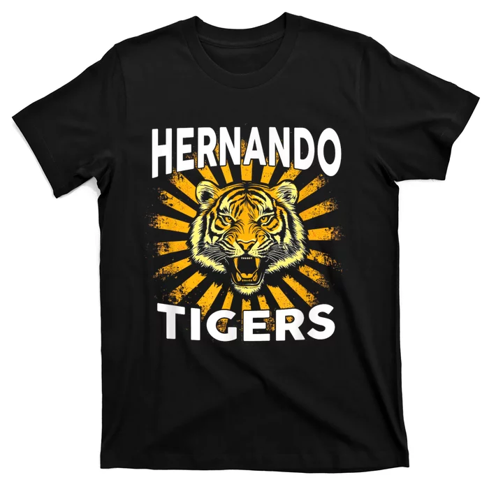 Hernando Tigers Vintage Graphic Design Cool Retro Tiger T-Shirt