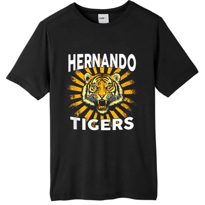 Hernando Tigers Vintage Graphic Design Cool Retro Tiger ChromaSoft Performance T-Shirt