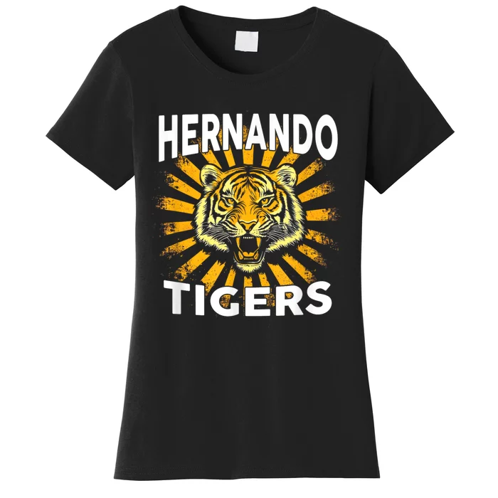 Hernando Tigers Vintage Graphic Design Cool Retro Tiger Women's T-Shirt