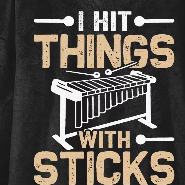 Hit Things With Sticks Funny Marimba Player Marimbist Hooded Wearable Blanket