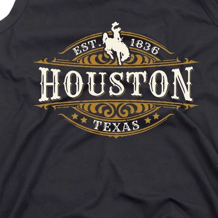 Houston Texas Western Style Rodeo Cowboy Novelty Souvenir Tank Top