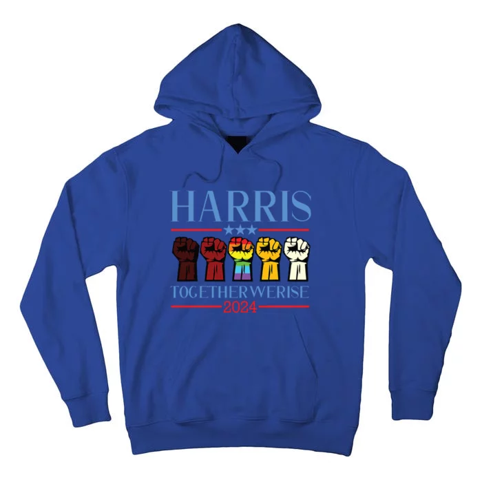 Harris Together We Rise 2024 Funny Voting For Kamala Harris Tall Hoodie