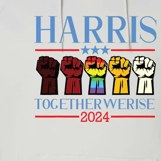 Harris Together We Rise 2024 Funny Voting For Kamala Harris Performance Fleece Hoodie