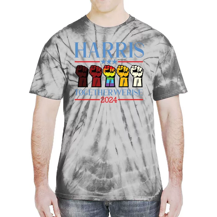 Harris Together We Rise 2024 Funny Voting For Kamala Harris Tie-Dye T-Shirt