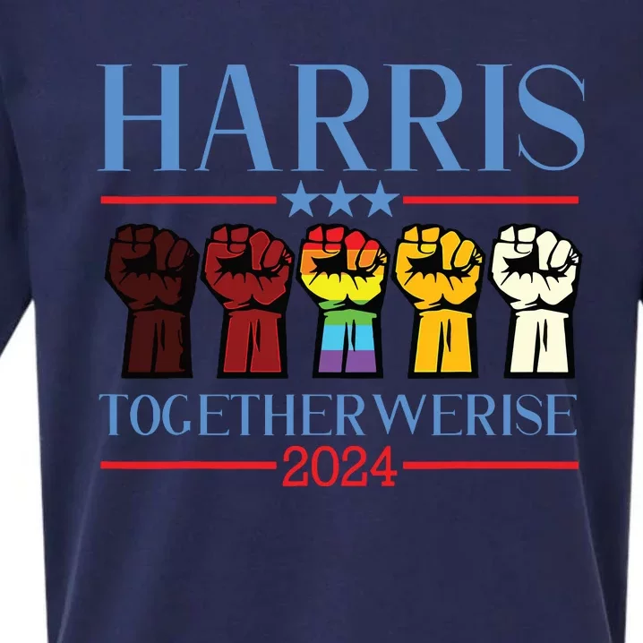 Harris Together We Rise 2024 Funny Voting For Kamala Harris Sueded Cloud Jersey T-Shirt