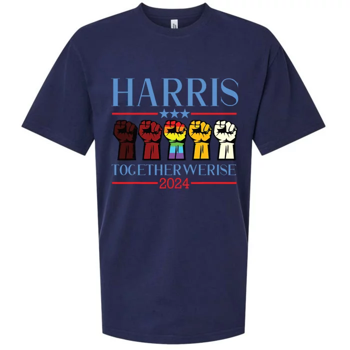 Harris Together We Rise 2024 Funny Voting For Kamala Harris Sueded Cloud Jersey T-Shirt