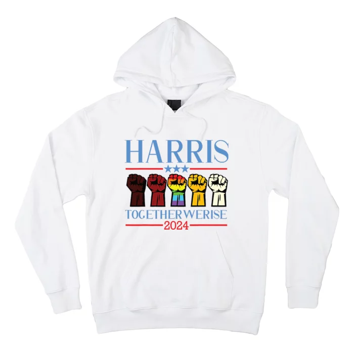 Harris Together We Rise 2024 Funny Voting For Kamala Harris Hoodie