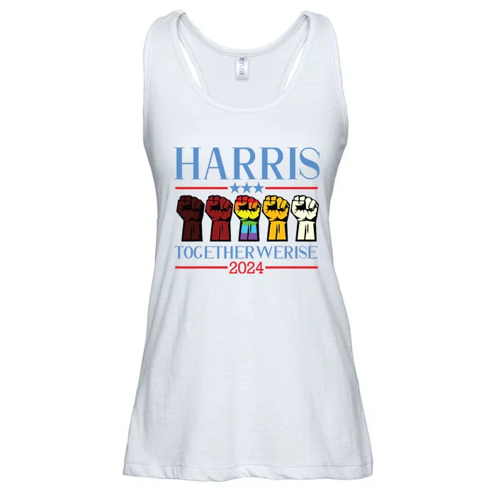 Harris Together We Rise 2024 Funny Voting For Kamala Harris Ladies Essential Flowy Tank