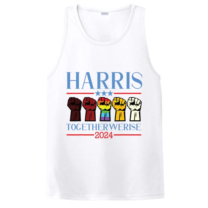 Harris Together We Rise 2024 Funny Voting For Kamala Harris Performance Tank