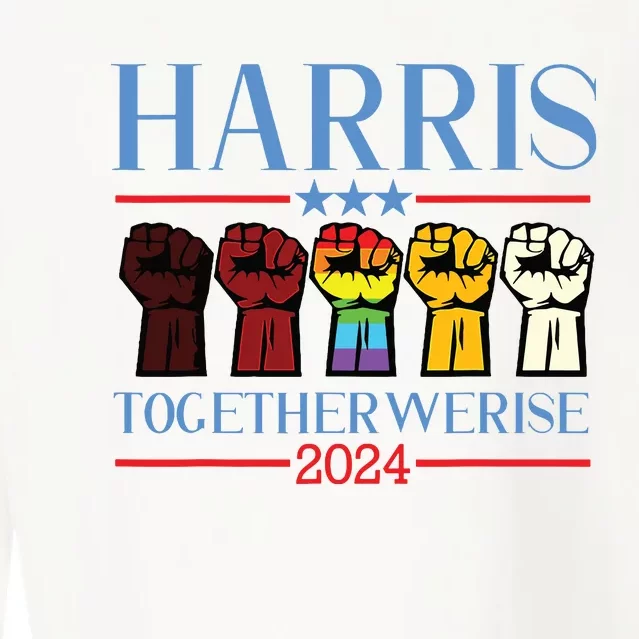 Harris Together We Rise 2024 Funny Voting For Kamala Harris Cropped Pullover Crew