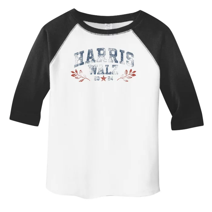 Harris Tim Walz 2024 Arch Vintage Women Harris Waltz 2024 Toddler Fine Jersey T-Shirt