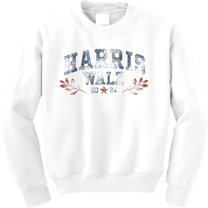 Harris Tim Walz 2024 Arch Vintage Women Harris Waltz 2024 Kids Sweatshirt