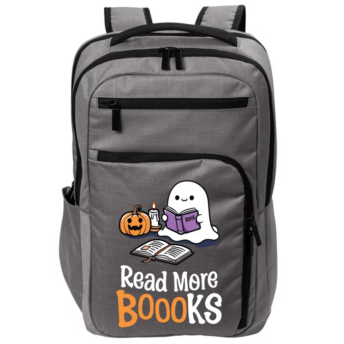 Halloween Teacher Women Cute Reading Ghost Read More Books Impact Tech Backpack