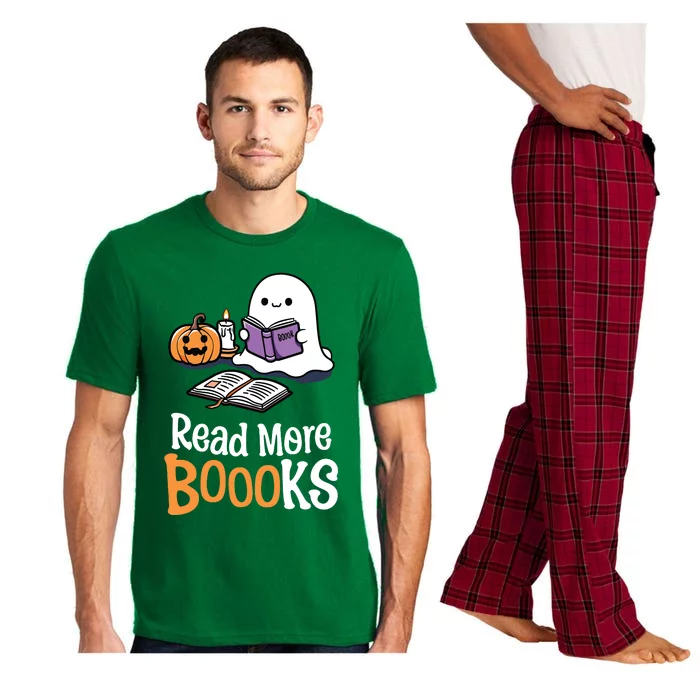 Halloween Teacher Women Cute Reading Ghost Read More Books Pajama Set