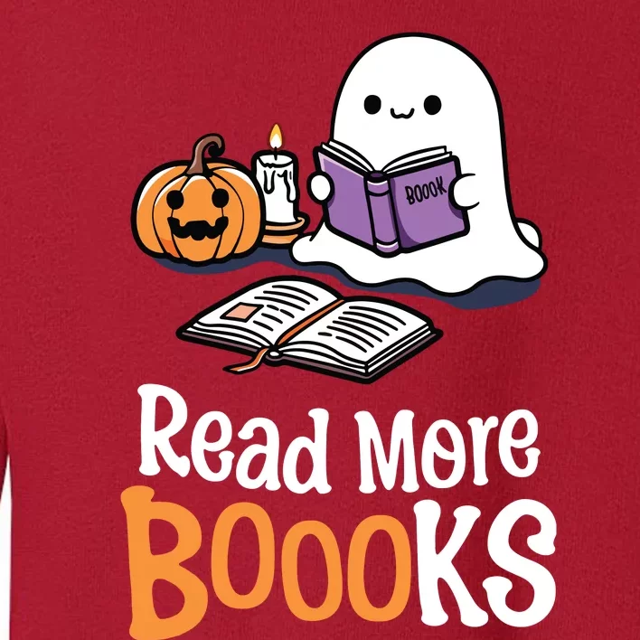 Halloween Teacher Women Cute Reading Ghost Read More Books Toddler Sweatshirt