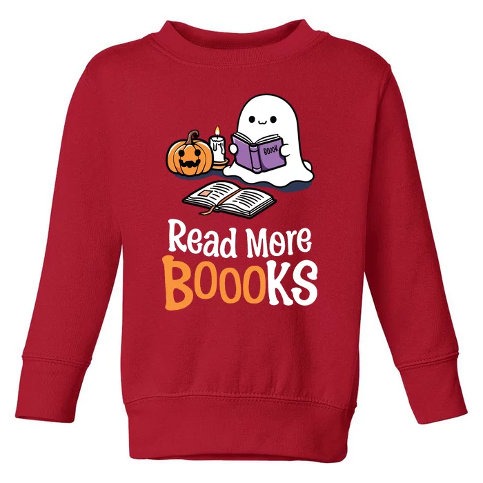 Halloween Teacher Women Cute Reading Ghost Read More Books Toddler Sweatshirt