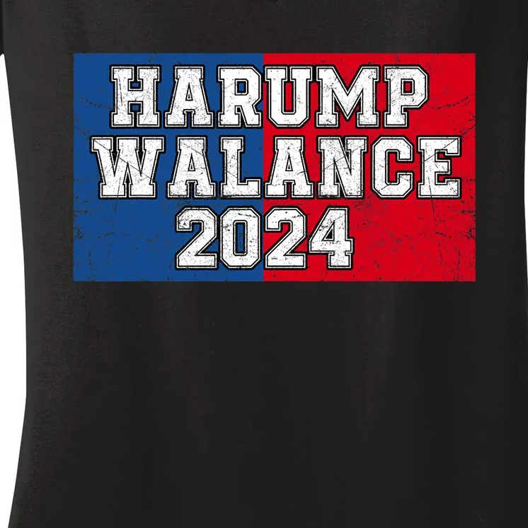 Harris Trump Walz Vance Funny 2024 Women's V-Neck T-Shirt