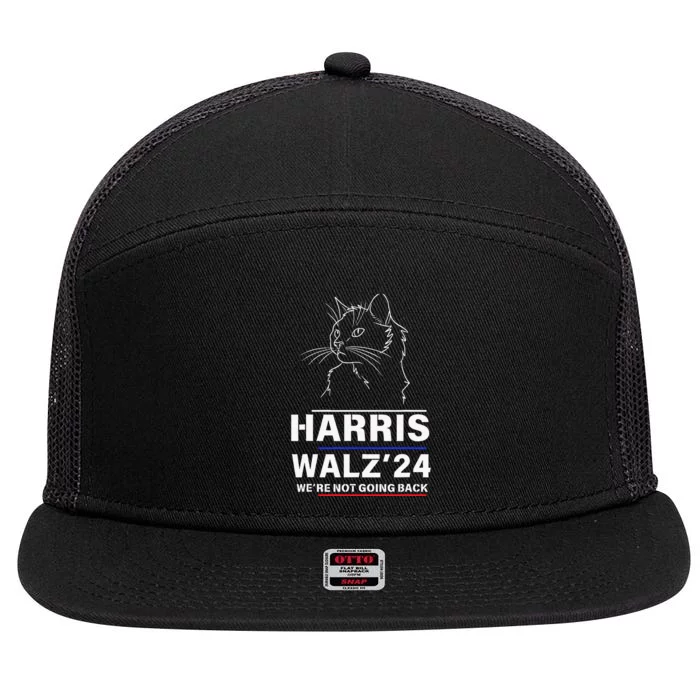 Harris Tim Walz 7 Panel Mesh Trucker Snapback Hat