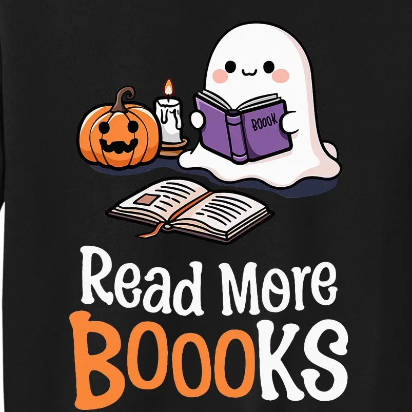 Halloween Teacher Women Cute Reading Ghost Read More Books Sweatshirt