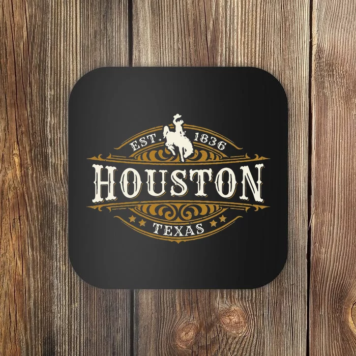 Houston Texas Western Style Rodeo Cowboy Novelty Souvenir Coaster