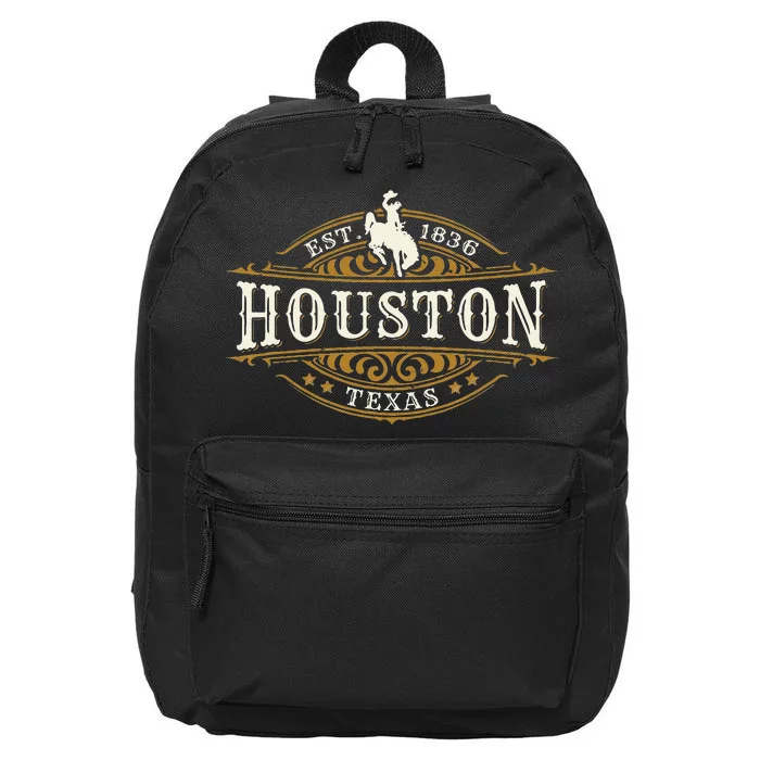 Houston Texas Western Style Rodeo Cowboy Novelty Souvenir 16 in Basic Backpack