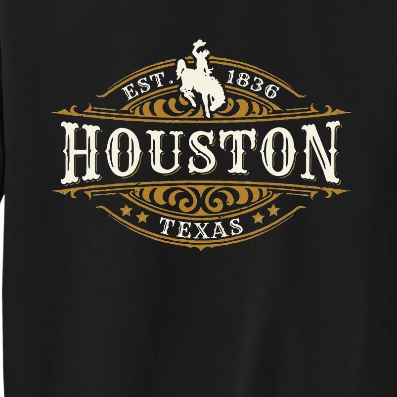 Houston Texas Western Style Rodeo Cowboy Novelty Souvenir Tall Sweatshirt