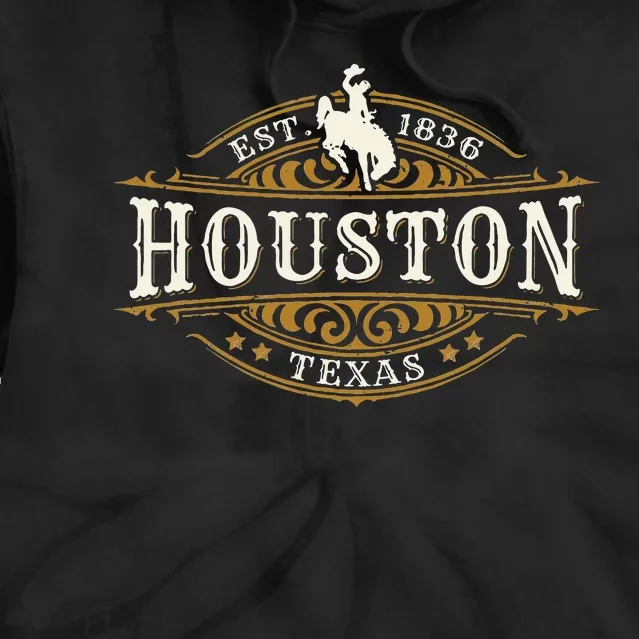 Houston Texas Western Style Rodeo Cowboy Novelty Souvenir Tie Dye Hoodie