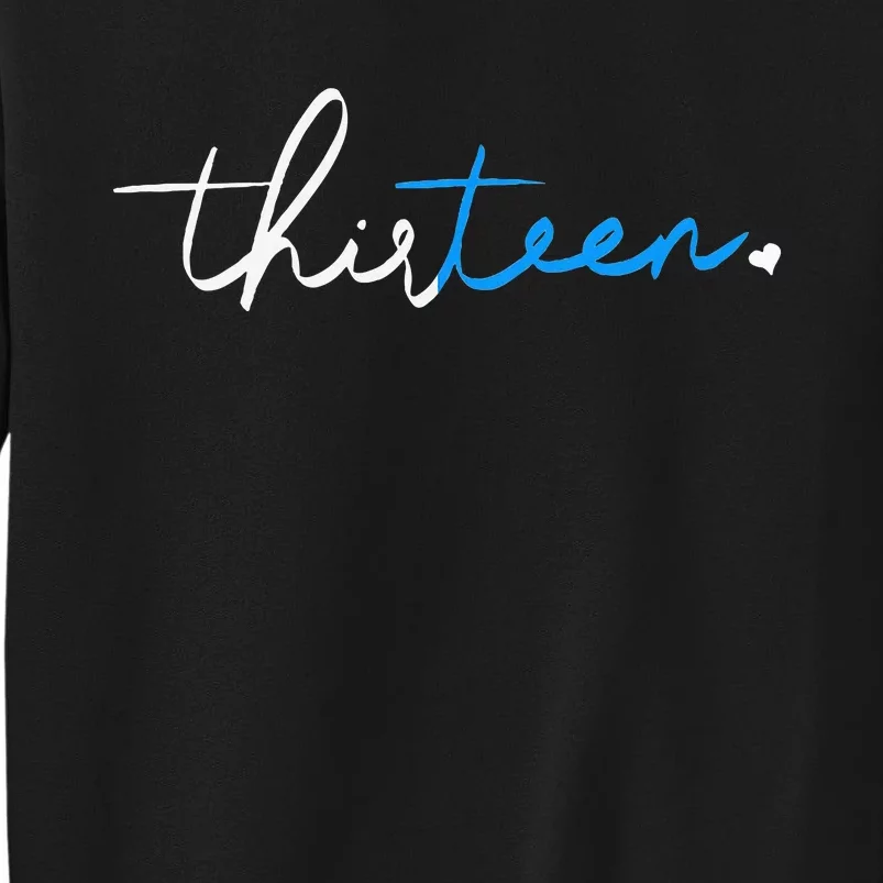 Handwritten Thirteen White And Blue Sweatshirt