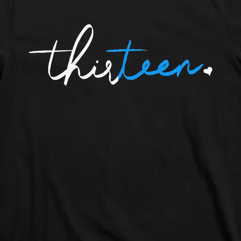 Handwritten Thirteen White And Blue T-Shirt