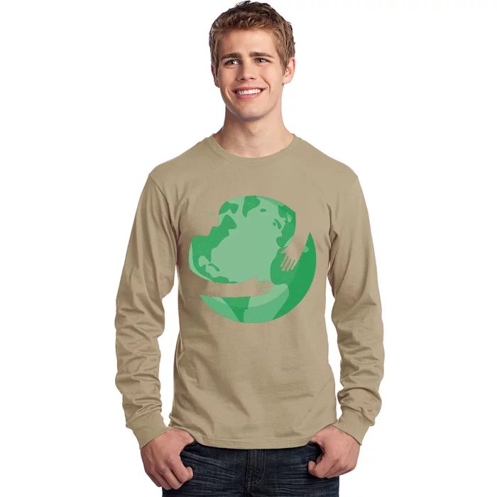 HUGGING THE WORLD EARTH DAY ENVIRONMENTAL AWARENESS Long Sleeve Shirt